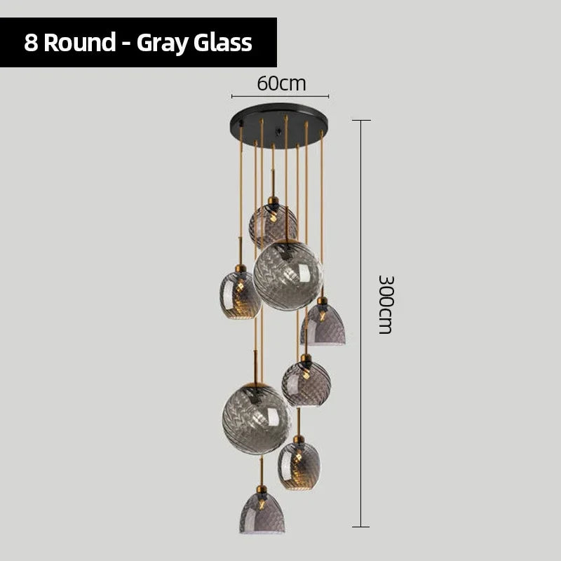 Modern Glass Chandelier Pendant Lights for Bedside Bar Kitchen Restaurant Dining-table Stair Lamp Villa Hotel Home Lighting