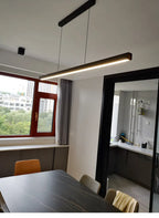 Modern minimalist LED straight strip pendant light, dining table, bar counter, office desk hanging pendant light, home lighting