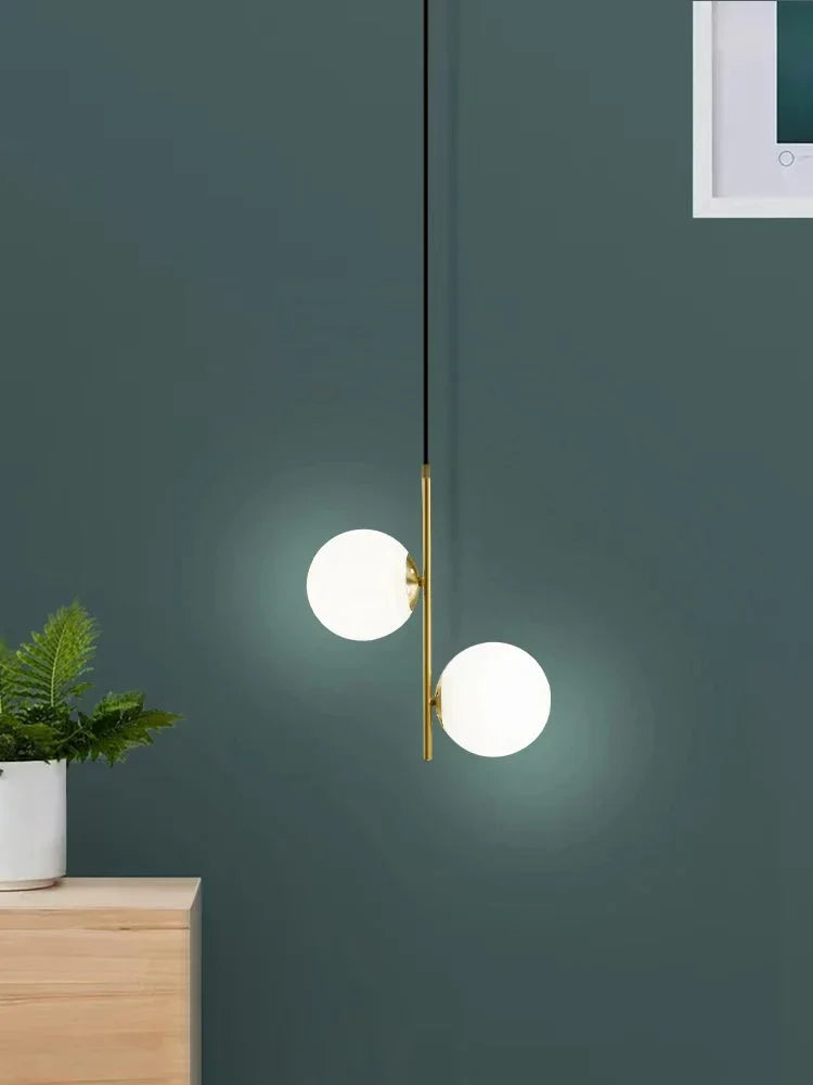 Modern LED Glass Ball LED Pendant Lights Nordic Black Bedroom Hanging Lamp Living Room Dining Decor Lights Fixture