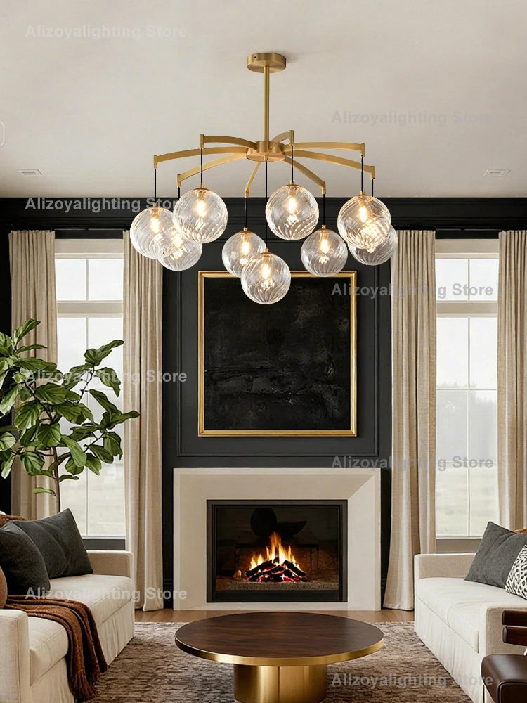 Zoya New Italy Texture Glass Pendant Light Hanging Lamp Lustre Suspension Luminaire Lampen For Dinning Room Living Room Villa