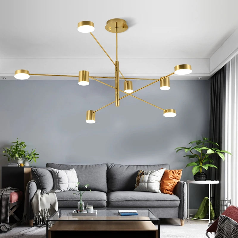 Living Room Chandelier Simple Black Nordic Lighting Creative Personality Net Red Light Restaurant Wrought Iron Lighting