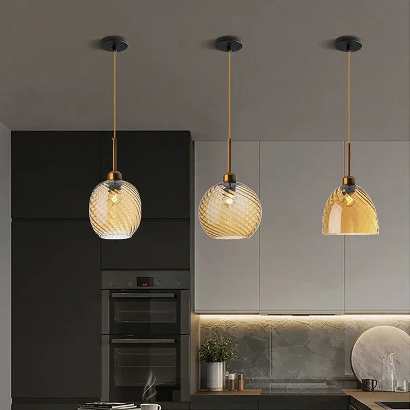 Modern Glass Chandelier Pendant Lights for Bedside Bar Kitchen Restaurant Dining-table Stair Lamp Villa Hotel Home Lighting