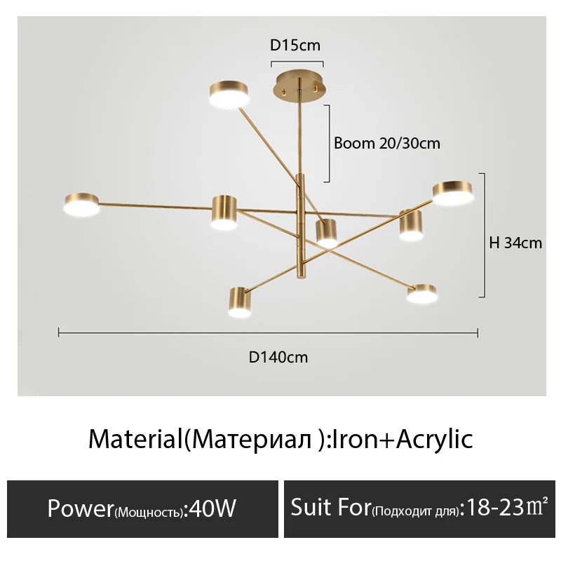 Living Room Chandelier Simple Black Nordic Lighting Creative Personality Net Red Light Restaurant Wrought Iron Lighting